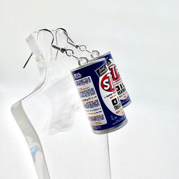 STP Oil Earrings - STP Accessories - Racing Accessories - Car Earrings - Mini - Picture 4 of 7